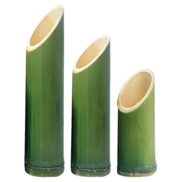 Blomsterarrangemang Vas Bambu Blomkruka Konstnärlig Modern Stil Rustik Planter Grön 3st
