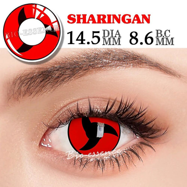Tib 1 par Sharingan kontaktlinser för ögon Cosplay-linser Anime-linser Uchiha Sasuke Kakashi-linser Anime-tillbehör (FMY) (ZYH) Sharingan