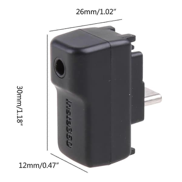 Insta-360 ONE X2 Dual Mic Adapter med 3,5 mm Input & USB-C Port til Eksterne Mikrofoner