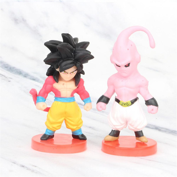 8 st/ set Anime Dragon Ball Z Anime-karaktärer Goku Gohan Figurleksaker Set Fläktar Presenter Heminredning Cake Topper (DPD)