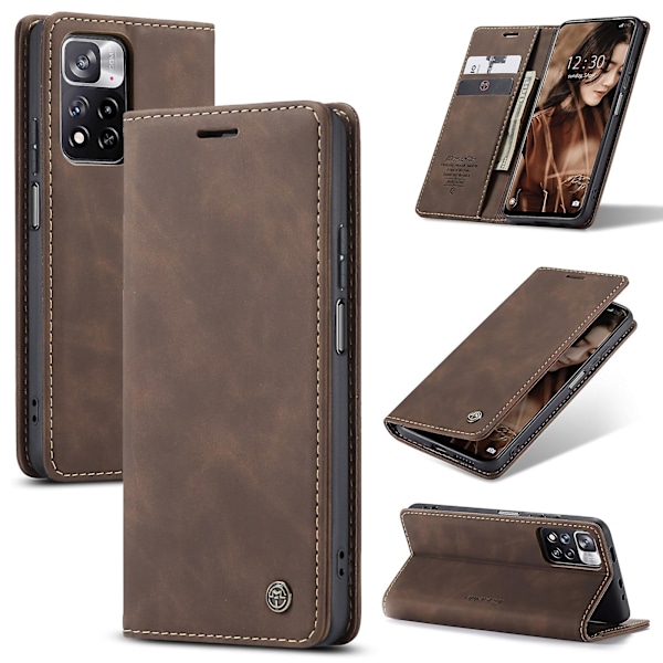 Läderfodral för Xiaomi Redmi Note 11 Pro 5g Global  (ZYH) Coffee
