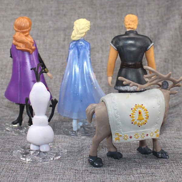 5 st Frozen prinsesstårta toppers Elsa Olaf Anna set prydnadsleksaker Cupcake toppers statyett present (ZYH)