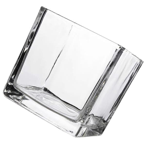 Fyrkantig Glasvas Klar Kubvas Hydroponisk Vas Modern Blomvas Planter (15x15cm)