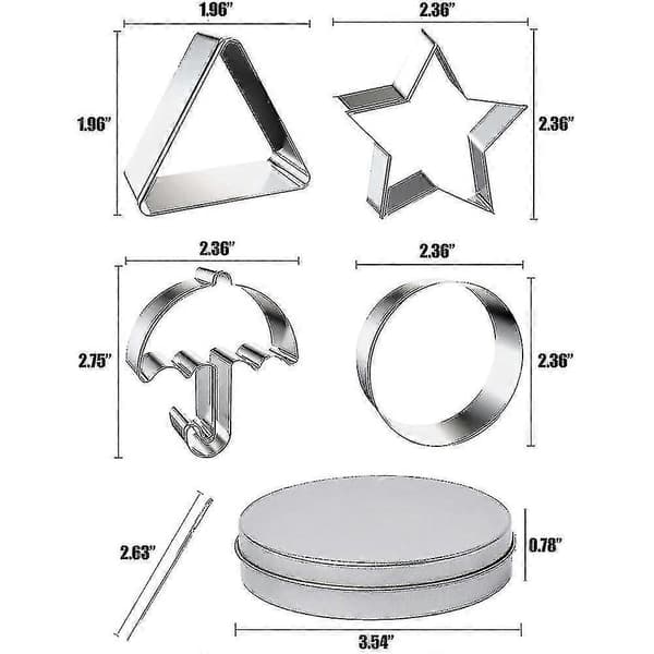 WXH 24 stk. Squid Cookie Cutter Game Sett, med Tin Box & Needle n