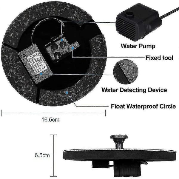 Solcellsdriven fontän, 1,4w solcellsdriven dammpump med 4 effekter | Maximal 70 cm höjd solcellsvattenpump | Solcellsdriven flytande fontänpump LTV