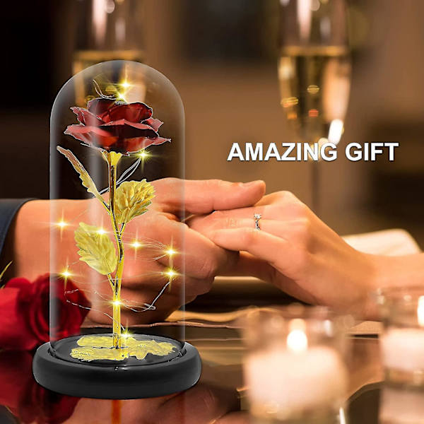 Beauty And the Beast Rose Glass In Forever And Eternal Rose Flower (DPD)