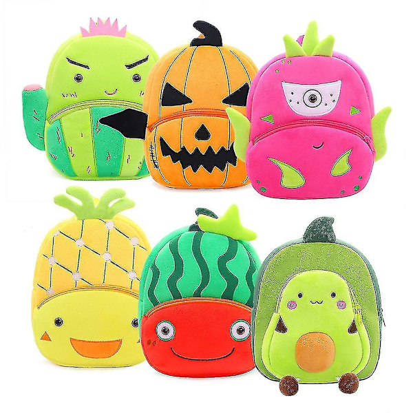 Barn Jordgubbskola Ryggsäck Designer Flicka Pojkar Ryggsäck Småbarn Barn Skola Väskor Kindergarten Cartoon Fruit Bag Mochilas  (ZYH) cactus