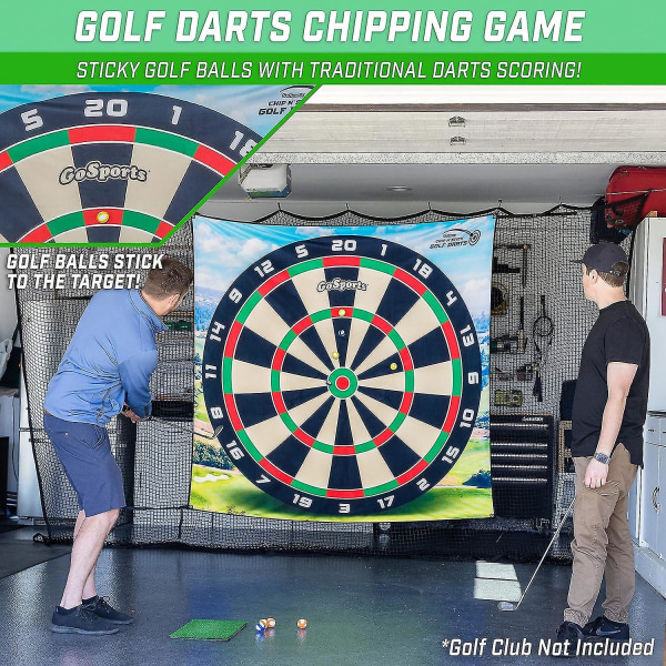 Chip N' Stick golfspel med Chip N' Stick golfbollar - gigantiska mål med chipping matta - Välj klassisk eller dart180*180cm (DPD)