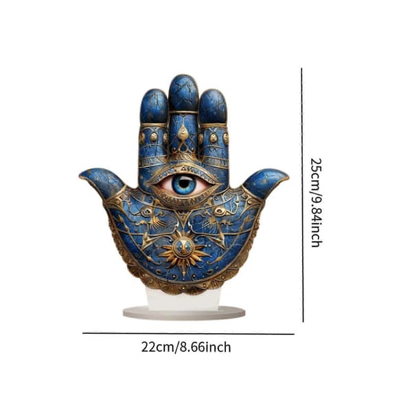 Hamsa Hånd Akrylskilt Stue Skrivebord Gave 2D Flat Akryl Bordpynt