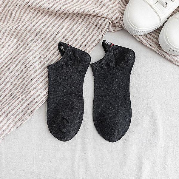 WABJTAM 10 par broderade tecknade strumpor Casual roliga båtstrumpor Ankle Low Cut Socks  (ZYH)