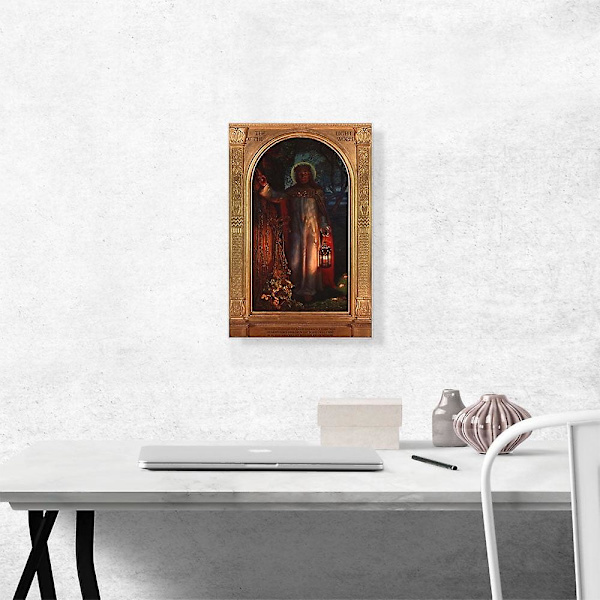 The Light Of The World 1851 (St Paul's Cathedral Version) (Med printed ram) Print av William Holman Hunt 12"x16" (DPD) 16x24 in 40x59cm