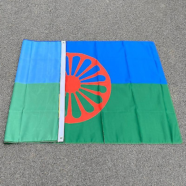 Aerxemrbrae Custom Flag - 90*150cm (3x5ft) Rom Gypsy Flag Of The Romani People - Banner (ZYH) 60  by  90cm
