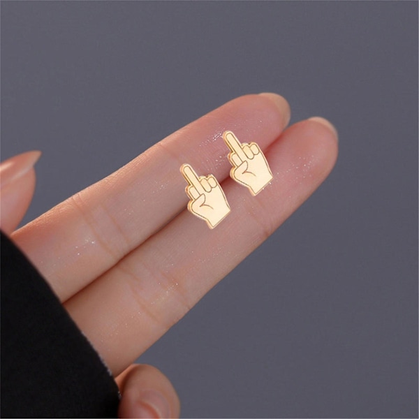 Middle Finger Örhängen GAO2143  (ZYH) Gold One Size