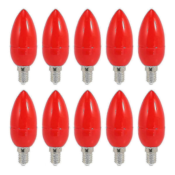 10-pak ru00f8de LED E14-lysestagepu00e6rer energibesparende