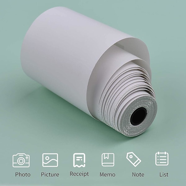 12 rullar termiskt papper för bankkortskvitton 57 x 40 mm BPA-fritt Ideal för PeriPage P1/P1S/P2/P2S M  (ZYH)