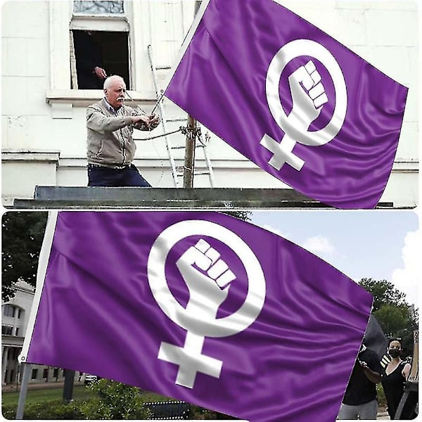 Feministisk flagga Premium utskriftsprocess med kvinnlig skylt bleknar motståndskraftig Hållbar Add Atmosphere Banner För Party Qinhai (ZYH)