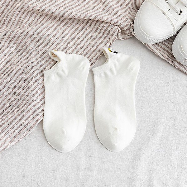 WABJTAM 10 par broderade tecknade strumpor Casual roliga båtstrumpor Ankle Low Cut Socks  (ZYH)