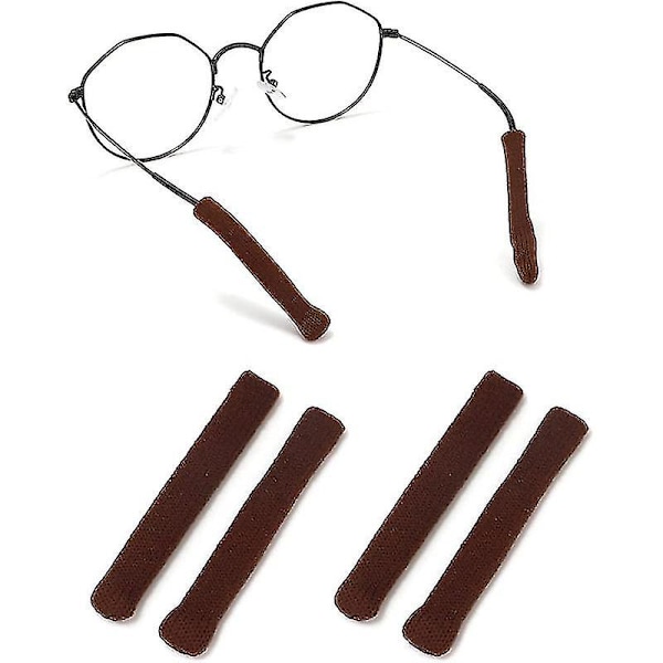 Stickade glasögonbågar, halkfria elastiska öronkuddar för glasögon (DPD) Brown