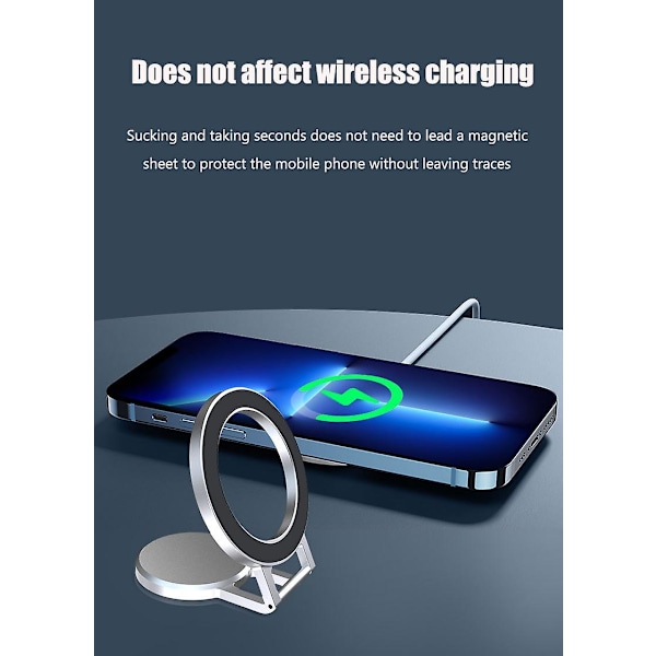 Magnetisk mobiltelefonhållare för bil för iPhone 12 13 Pro Max kompatibel Magsafe justerbar telefonhållare bas för Mag Safe  (ZYH) silver