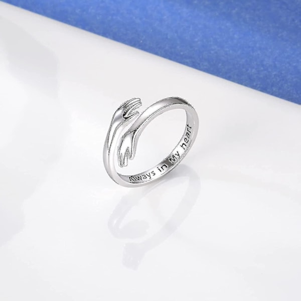 925 Sterling Silver Kramringar för Kvinnor Jag Älskar Dig För Alltid Kramring Justerbart Band Smyckesgåva För (ZYH) always wifh you