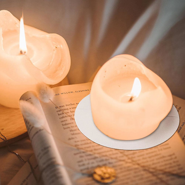 20 st Candling Skyddsskivor Bivax Candle Drop Protectors for Home Temple (DPD) As Shown 8.20X8.20X0.10CM