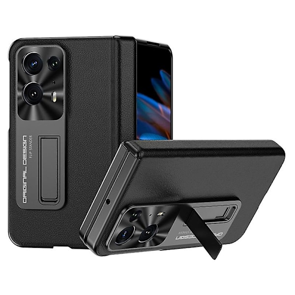 For Oppo Find N2 5G gångjärnsskydd telefonfodral PU läder + PC stativ telefonfodral  (DPD) Black Oppo Find N2 5G