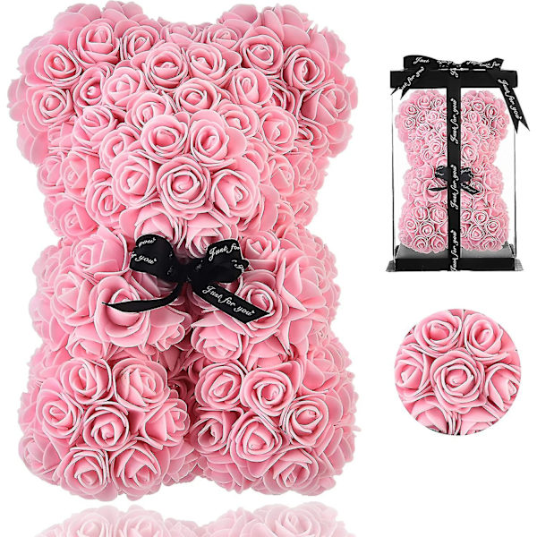 Rosenbjörn - Rosen Nallebjörn På Varje Rosenbjörn - Blomsterbjörn Perfekt För Alla Jubileum - Klar Presentask Ingår! 10 Tum (ljusrosa)  (ZYH)