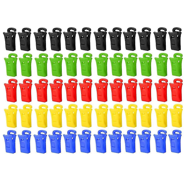 60 strumpor klämmor kompatibel med tvättmaskin och torktumlare, strumpor klämmor med krokar, strumpor hållare tvättmaskin, Dir  (ZYH) Multicolor