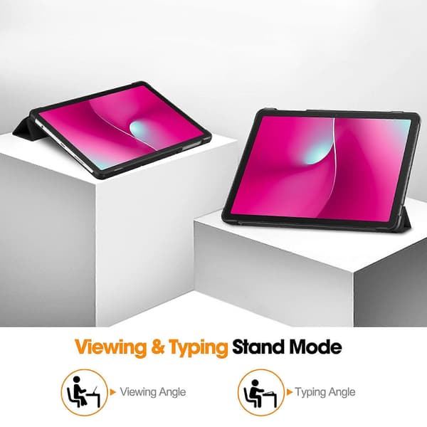 TKdaddy Etui til T-Mobile REVVL Tab 2 (2025) Anti-Drop Læder Stand Tablet Cover Sort