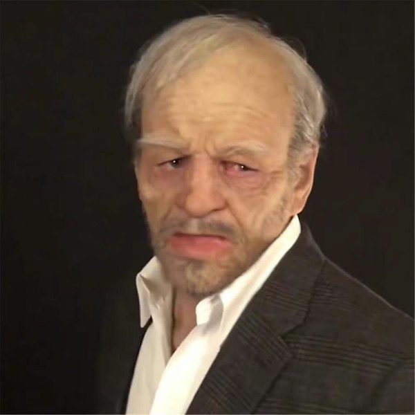 Maskerad ansiktsmask i latex, äldre man, huvudbonad, festtillbehör, rekvisita (ZYH) A