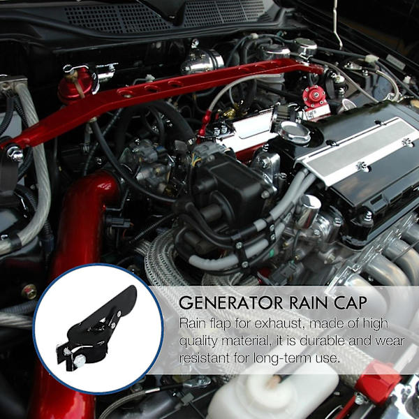 Vädertät Generator Regn Tyst Generator Avgas Cover Traktordel (ZYH) Black 20X7.5CM