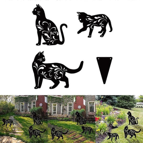 Metall Kattsilhuett Dekor Smidesjärn Hem Sovrum Sovsal Bokhylla