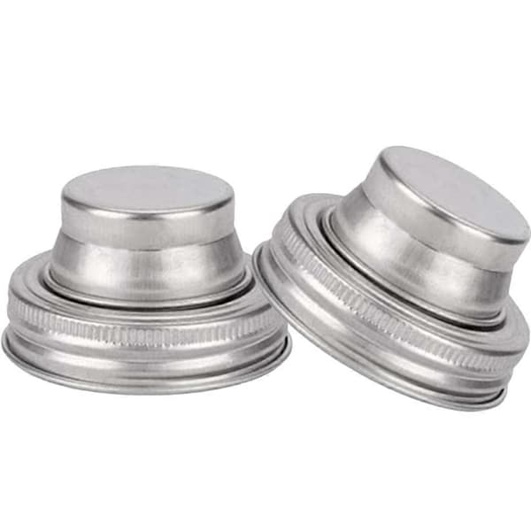 Rostfria Mason Jar Lock Multifunktionella Shakerlock för Hemmabruk Silver 2-delars Set