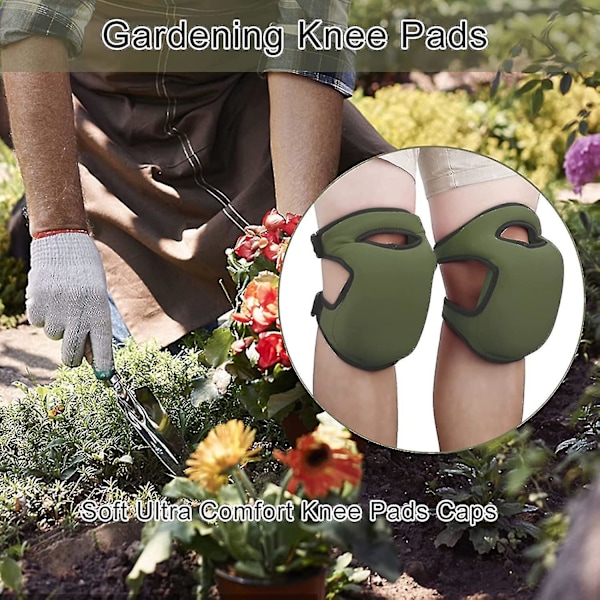 Ett par justerbara Ultra Soft Eva Foam Gardening knäskydd för trädgård, hushållsarbete (ZYH)