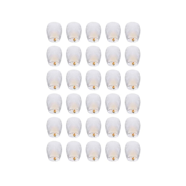 30 st pappersdekorationer Flytande papperslyktorram för bröllop, födelsedagar, fester och evenemang H (ZYH) White