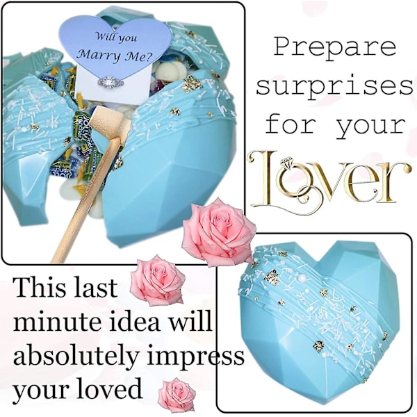 Hjärtformar för choklad 22 cm Stor Silikonkakform (ZYH) big heart and 2 Letter Mold