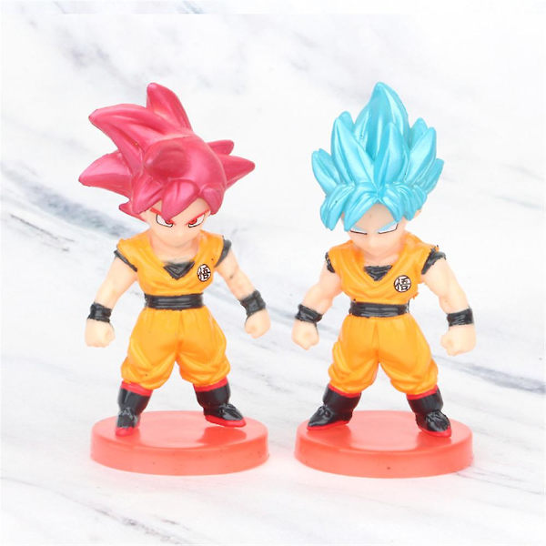 8 st/ set Anime Dragon Ball Z Anime-karaktärer Goku Gohan Figurleksaker Set Fläktar Presenter Heminredning Cake Topper (DPD)
