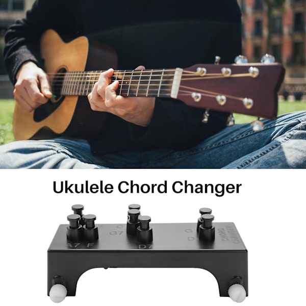 Ukulele ackordväxlare, ukulele hjälpmedel inlärningssystem undervisningshjälpmedel för nybörjare  (ZYH) Black