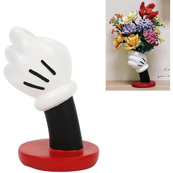 Disney Musse Modern Blomvas Dekor Prydnad Tecknad Harts Hem Blom Konst Dekor, 100% Ny (DPD) Red