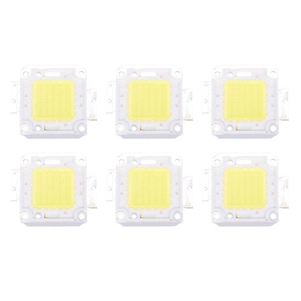 6x Hög Effekt 50w Led Chip Glödlampa Ljuslampa Diy Vit 3800lm 6500k  (ZYH)