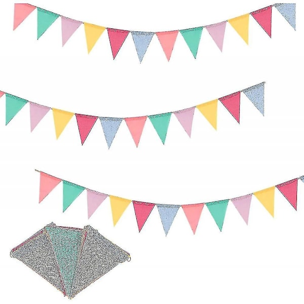 40 ft/12 m furv utomhus Vattentät, 3-rems gorvdekorationer Hessian Party Bunting Flaggor Garden Bunting Outdoor Festival QLB (DPD)