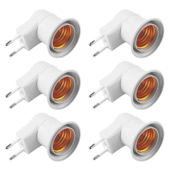2PCS EU Plug to E27 Adapter LEDs Ljus B-ulb Converter Socket Hållare med ON/OFF knappbrytare (DPD) 6pcs