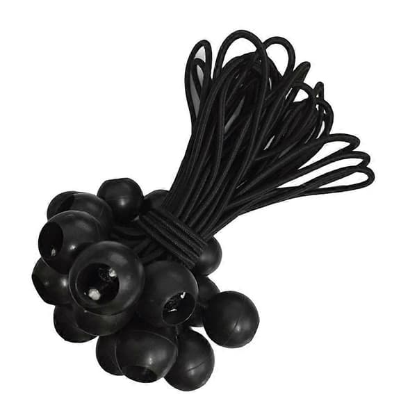 Strikk med elastisk snor, høy elastisk ball, teltstropper, campingtilbehør, svart 15 cm for utendørsaktiviteter, 25 stk