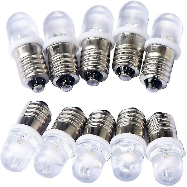 10 st E10 12v Spot LED-lampor Varmvitt (ZYH)
