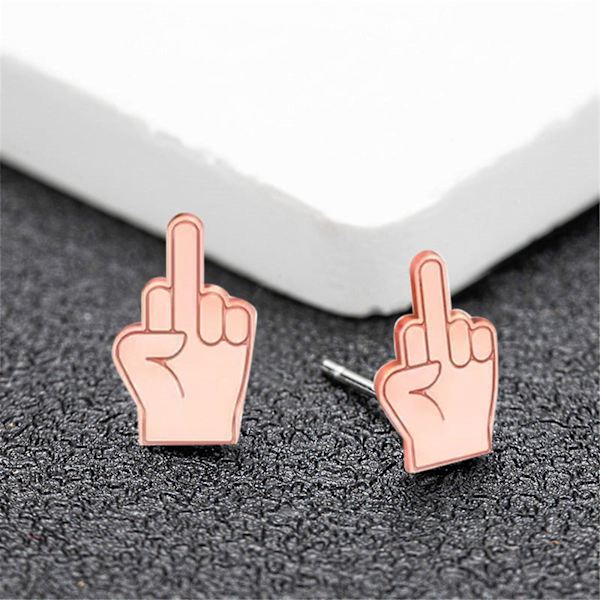 Middle Finger Örhängen GAO2143  (ZYH) Beige One Size