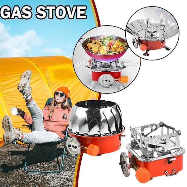 Utomhus picknick Gasbrännare Bärbar Camping Vandring Mini Spis Spis Butan Tool (ZYH) Lotus shape