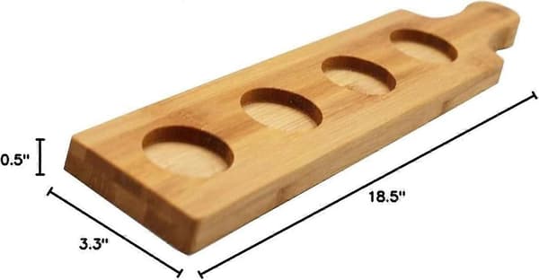 5-pack Naturlig Smakprovningsbräda Serveringspaddel Dryckeshållare