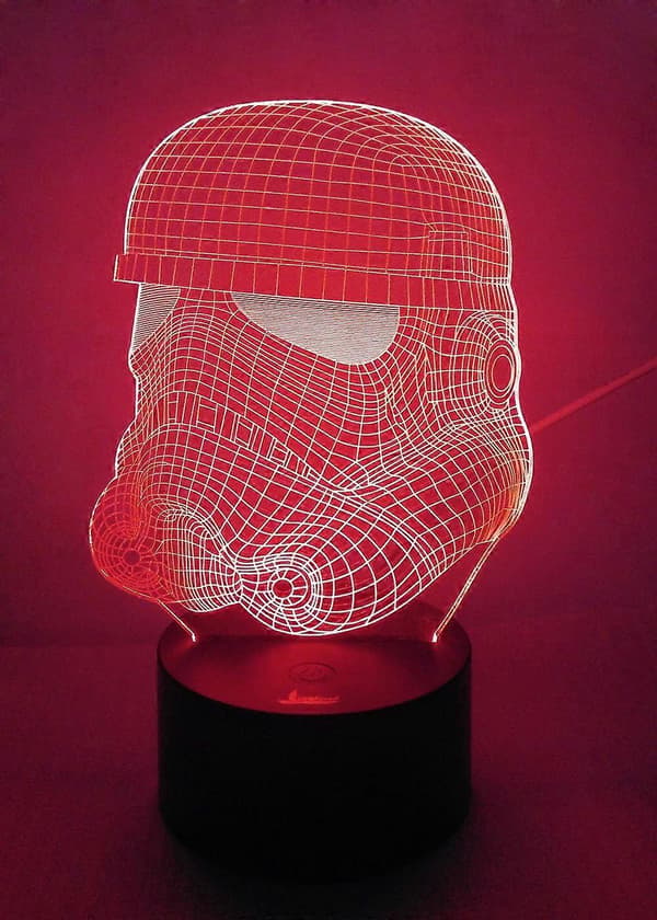 Stormtrooper 3D Nattlampe LED Illusjonslampe Nattbordslampe Bordlampe