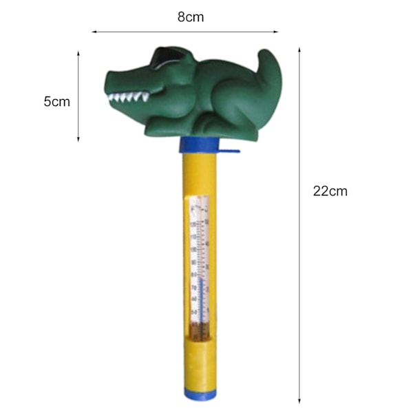 Roligt bärbart tecknat mönster Exakt Eva flytande termometer Pooltermometer för pool (ZYH) Crocodile