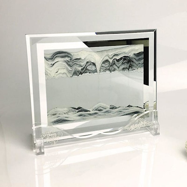 3d Landskap Rörlig Sand Målning Dynamisk Sand Bild Flödande Sand Målning Timglas Decor (DPD) Blue 18.5x22cm